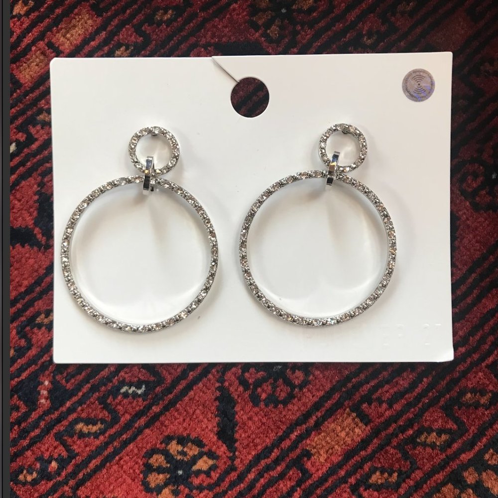NEW Forever 21 Crystal Hoop Earrings